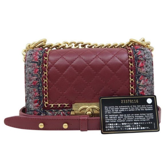 CHANEL Handbags - Chanel Boy Small Around Winered Lambskin Bag